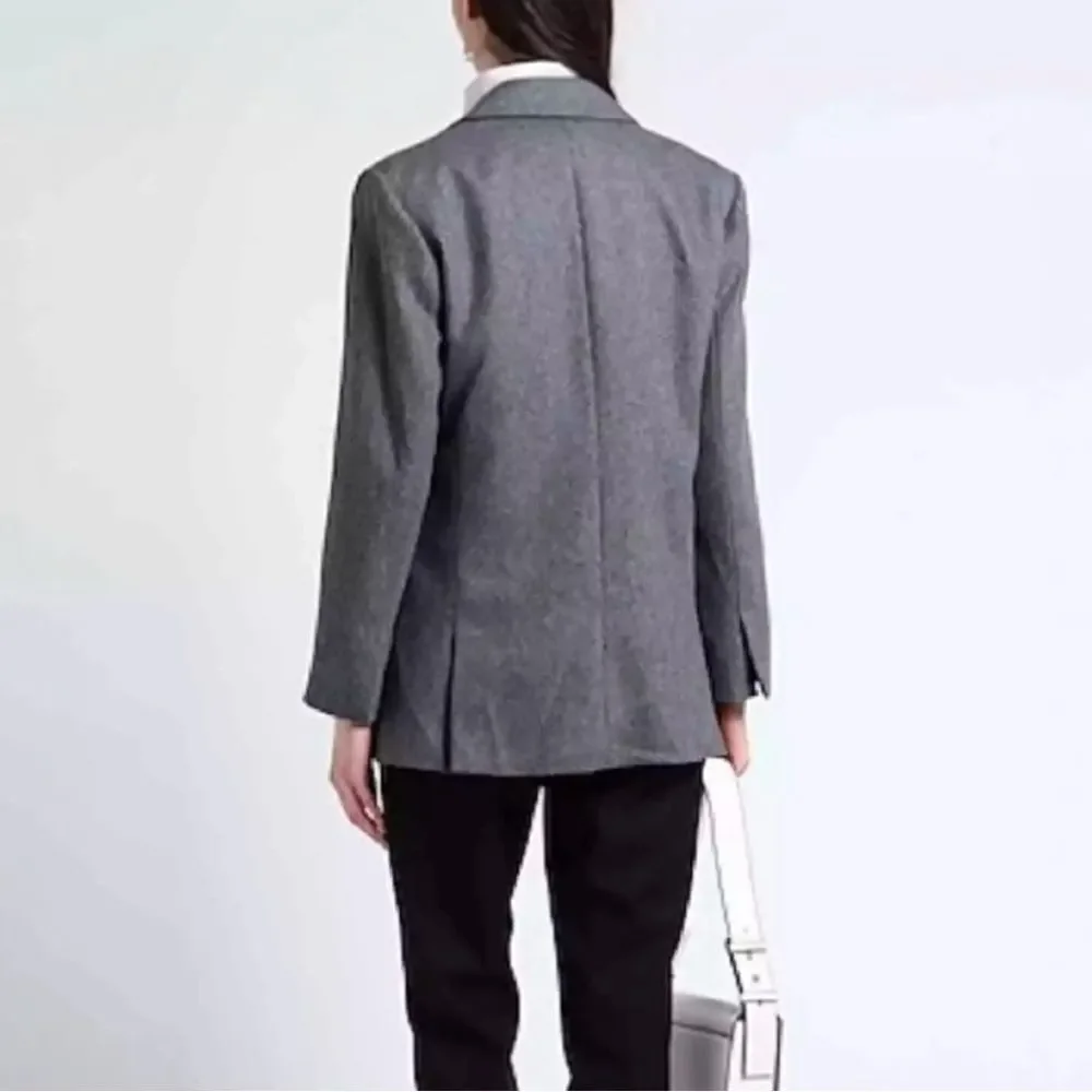 New Sandro France Palma Jacket Tailored Cut‎ Wool Blend Gray size 10 US - Picture 5 of 15